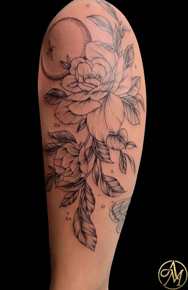 tattoo pivoines