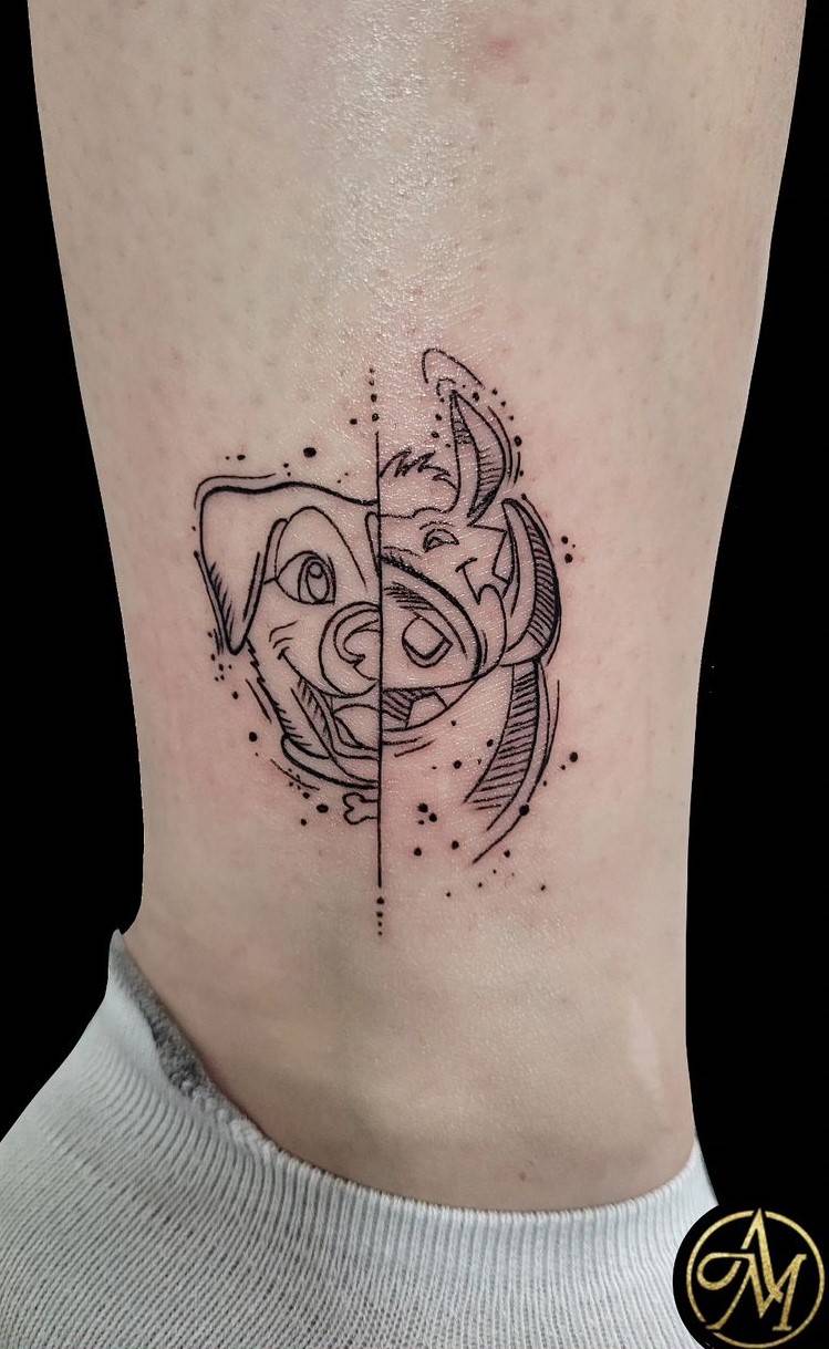 tattoo chien et pumba